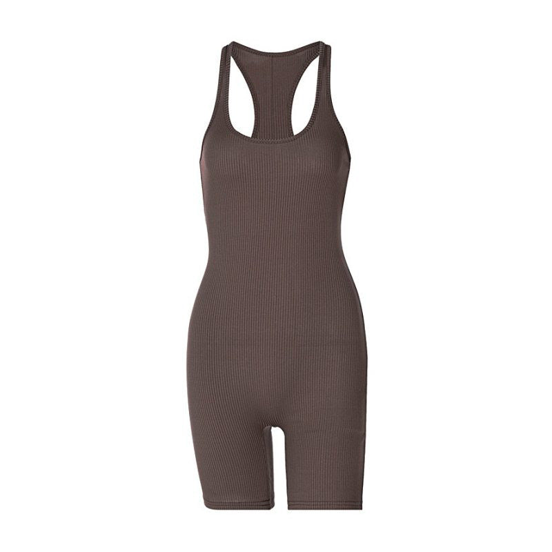 Layrix Sculpt Ribbed Backless Halter Jumpsuit