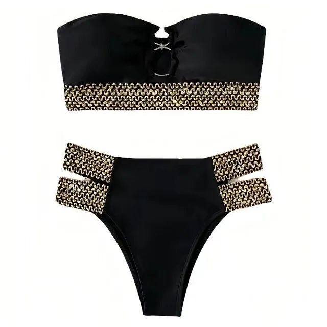 Layrix Luxe Chain Accent Bandeau Bikini