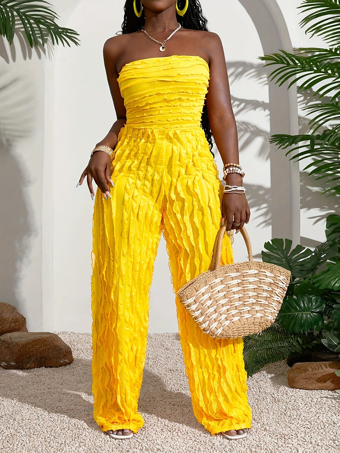 Layrix Textured Summer Wide-Leg Pants