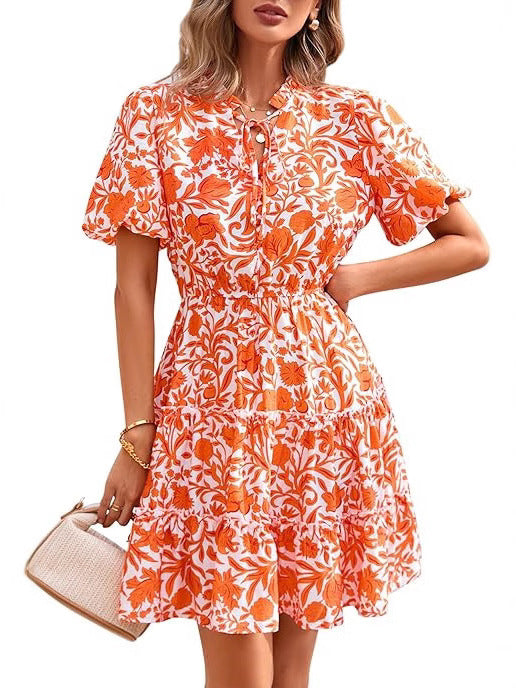 Layrix Bloom V Neck Tiered Midi Dress