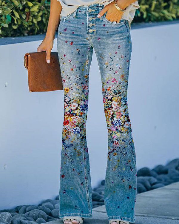 Layrix Bloom Art Flare Jeans