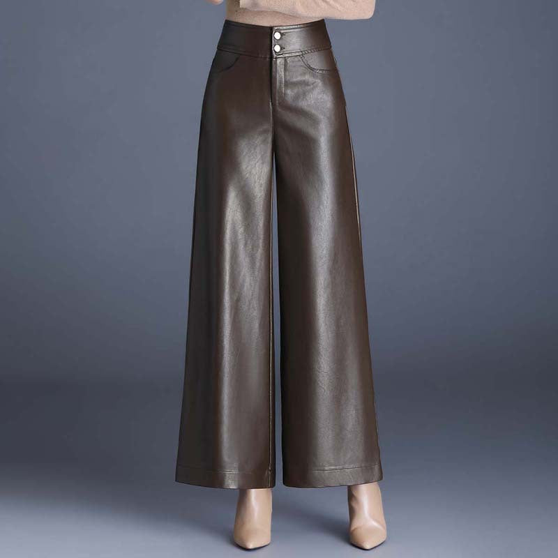 Layrix Luxe Leather Wide-Leg Trousers