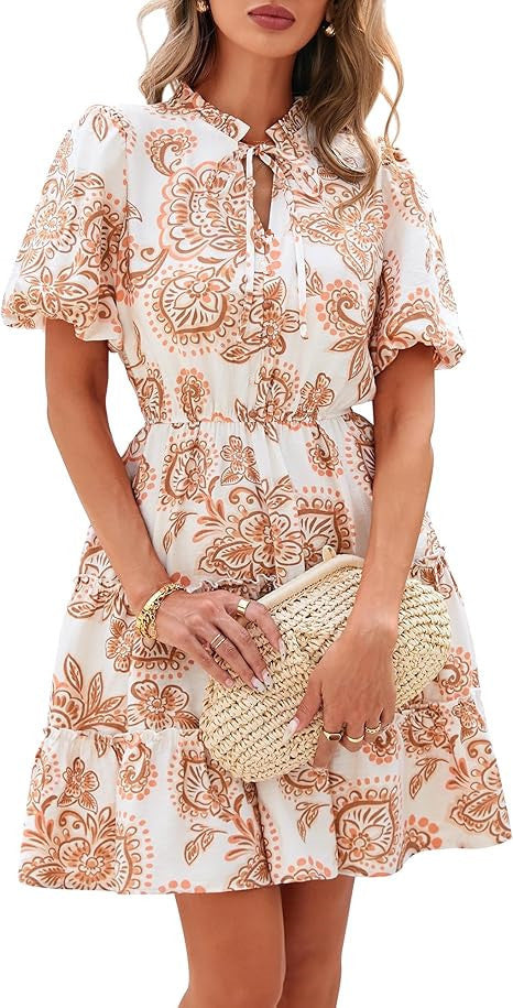 Layrix Bloom V Neck Tiered Midi Dress