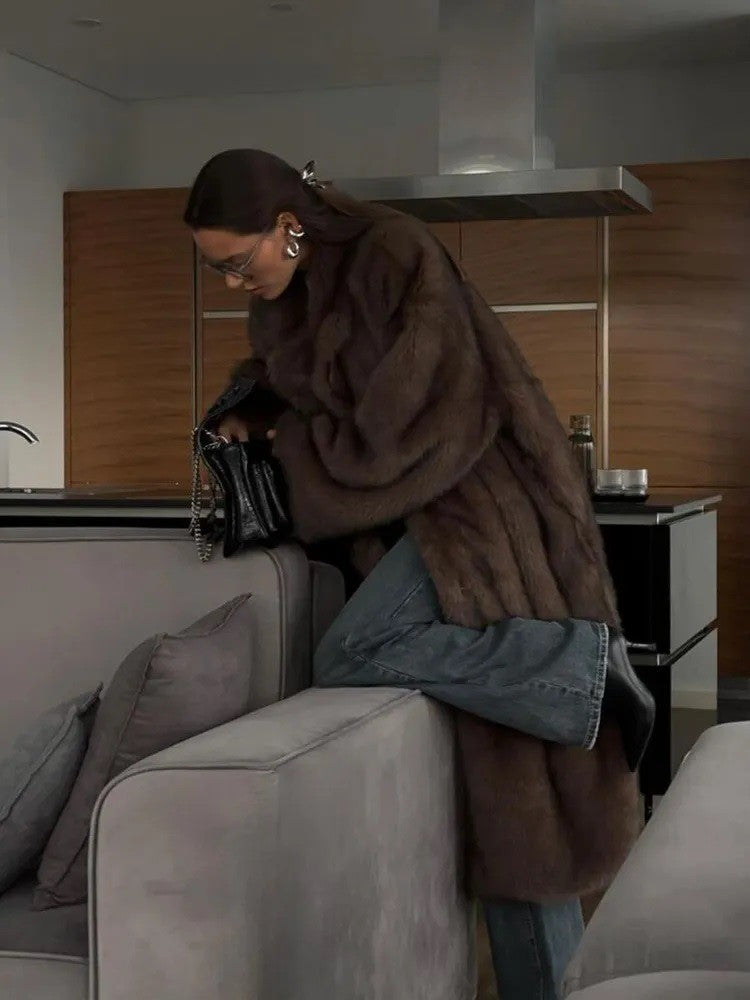 Layrix Luxe Faux Fur Longline Coat