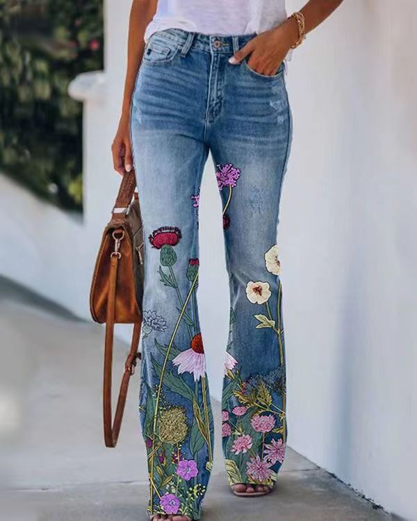 Layrix Bloom Art Flare Jeans