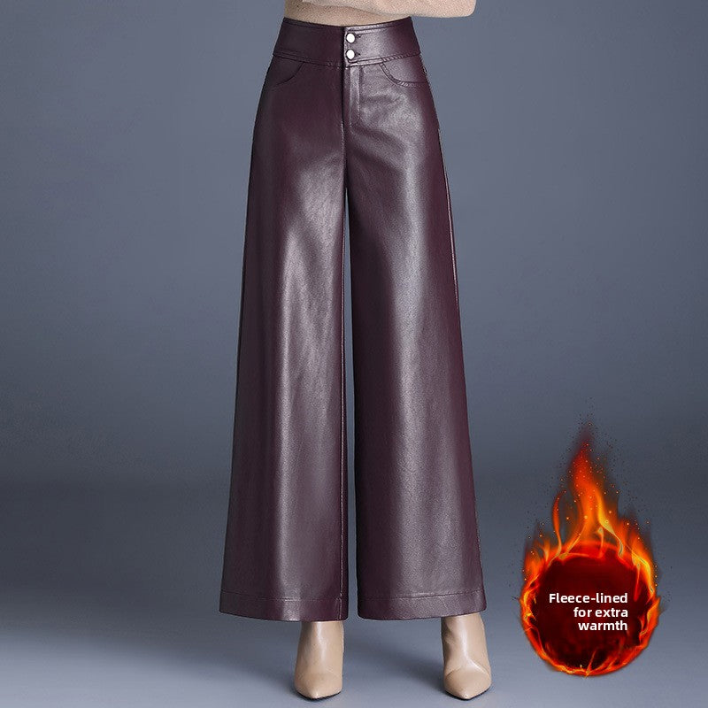 Layrix Luxe Leather Wide-Leg Trousers