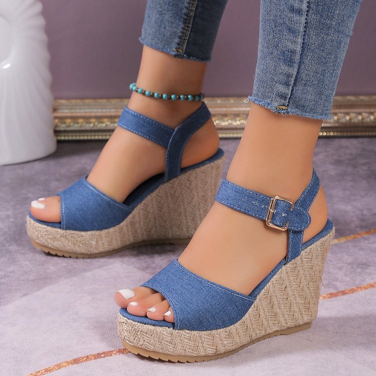 Layrix Riviera Denim Wedge Sandal
