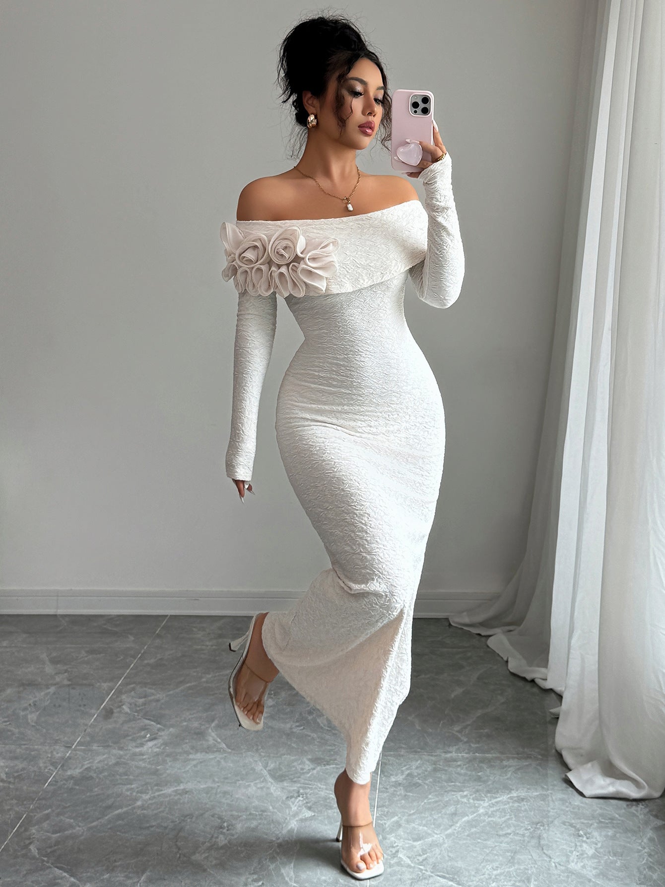 Layrix Aurora Off-Shoulder Sculpt Maxi Dress