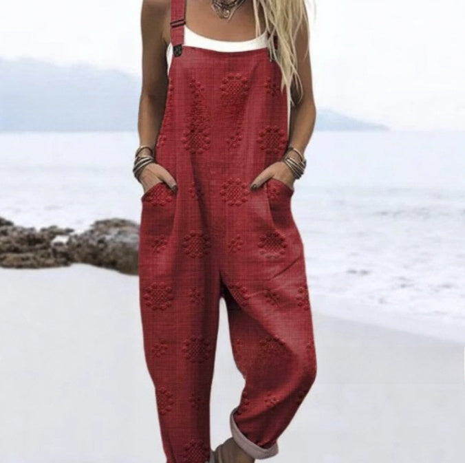 Layrix Relaxed Boho Wide Leg Overalls