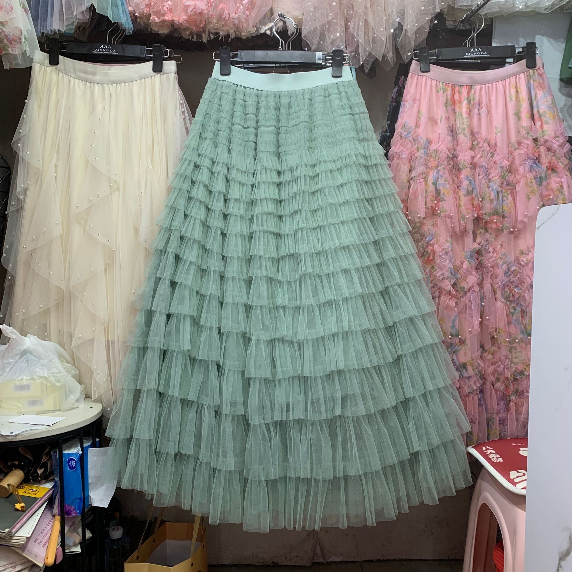 Layrix Grace Tiered Ruffle Maxi Skirt