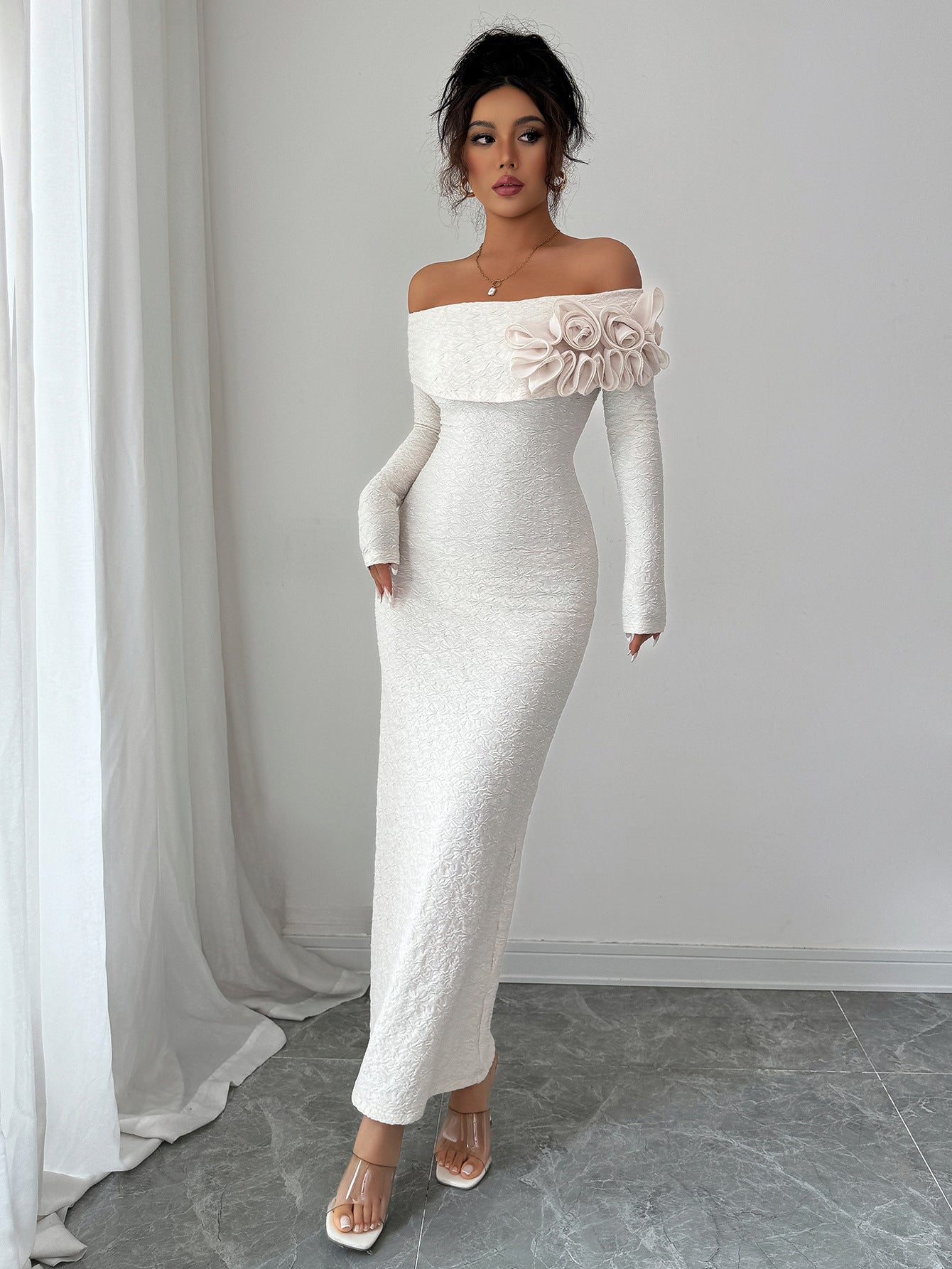 Layrix Aurora Off-Shoulder Sculpt Maxi Dress