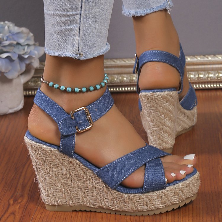 Layrix Riviera Denim Wedge Sandal