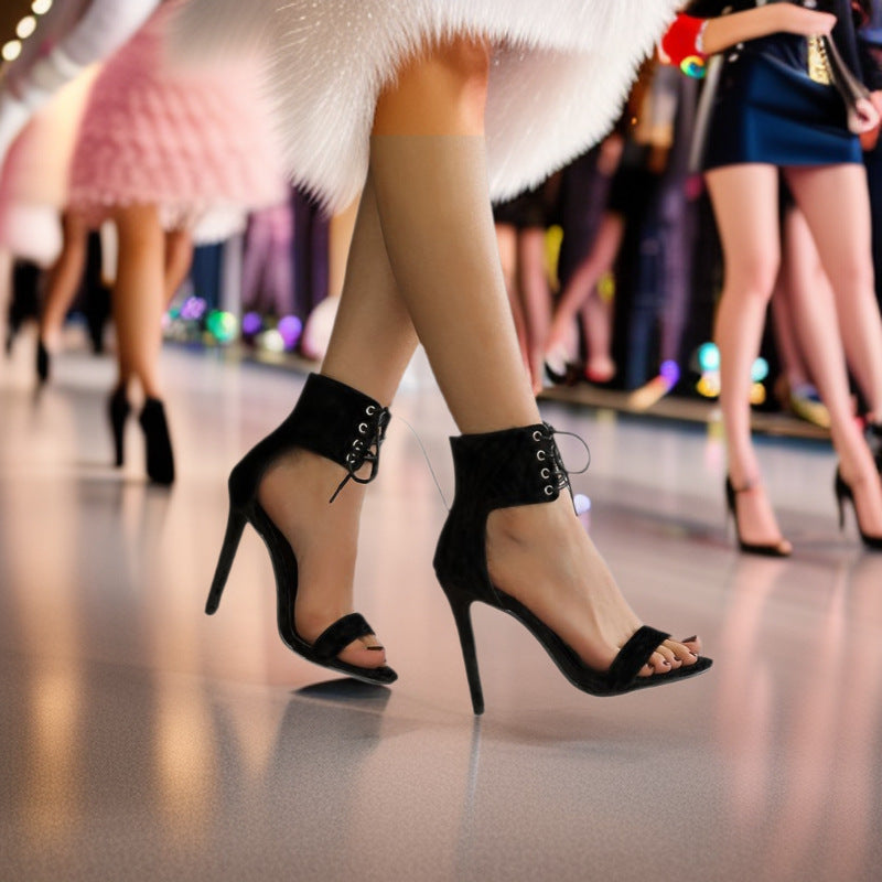 Layrix Noir Lace Stiletto Heel