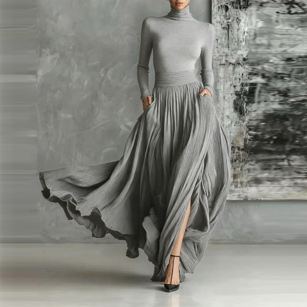 Layrix Grace Flow Turtleneck Maxi Dress