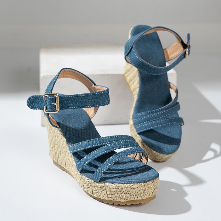 Layrix Riviera Denim Wedge Sandal
