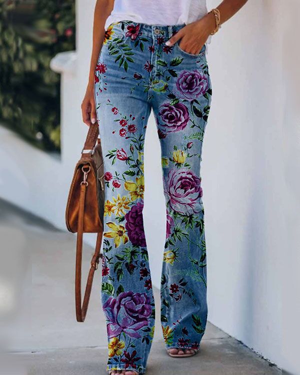 Layrix Bloom Art Flare Jeans