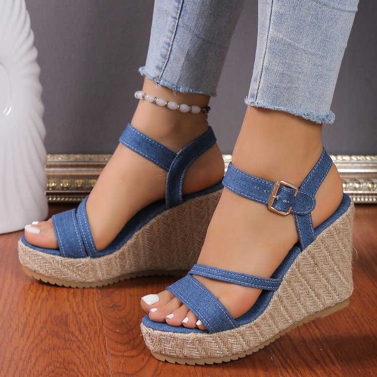 Layrix Riviera Denim Wedge Sandal