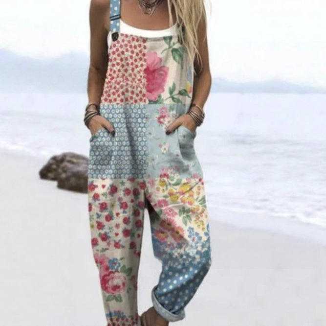 Layrix Relaxed Boho Wide Leg Overalls