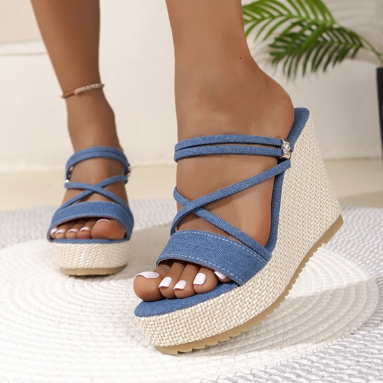 Layrix Riviera Denim Wedge Sandal