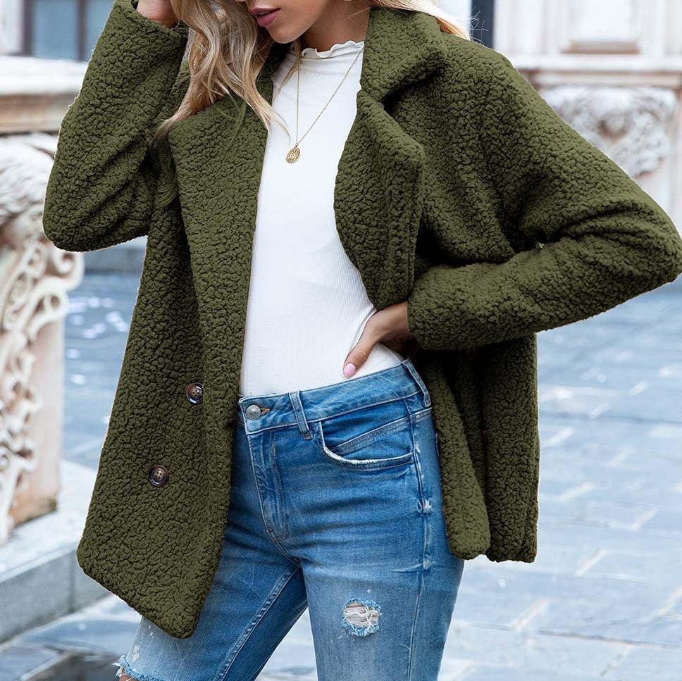 Layrix Luxe Buttoned Teddy Coat