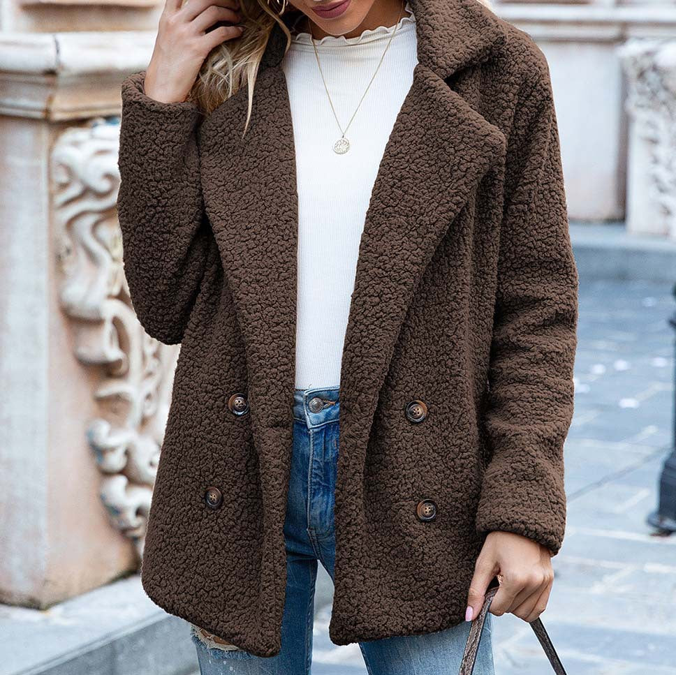 Layrix Luxe Buttoned Teddy Coat