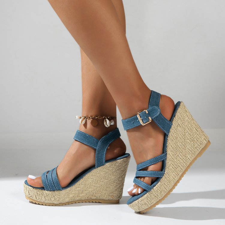 Layrix Riviera Denim Wedge Sandal