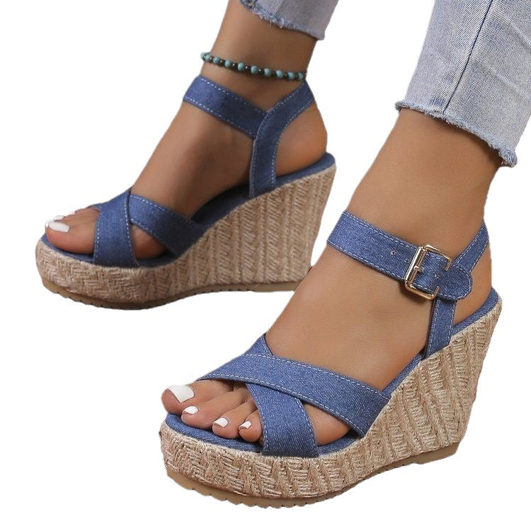 Layrix Riviera Denim Wedge Sandal