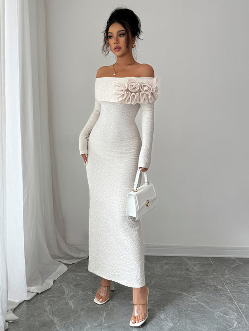 Layrix Aurora Off-Shoulder Sculpt Maxi Dress