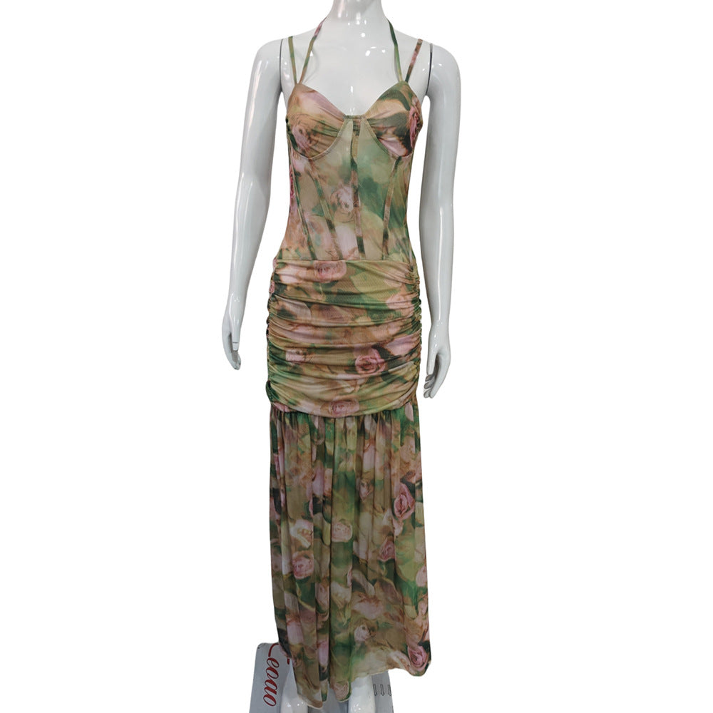 Layrix Riviera Floral High Slit Maxi Dress