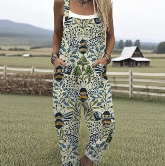 Layrix Relaxed Boho Wide Leg Overalls