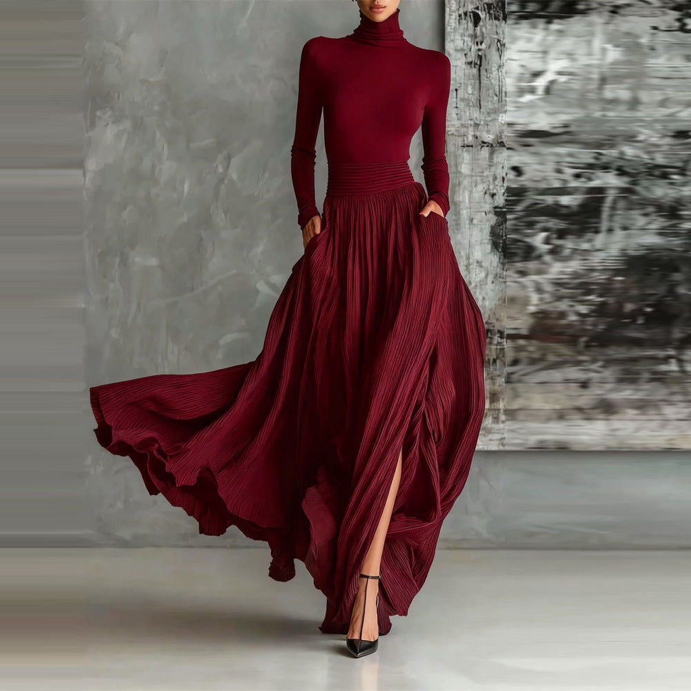 Layrix Grace Flow Turtleneck Maxi Dress