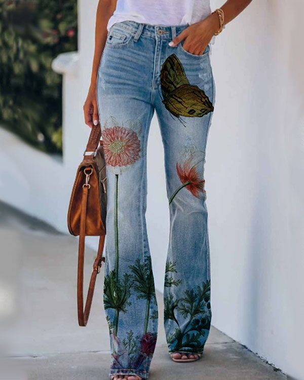 Layrix Bloom Art Flare Jeans