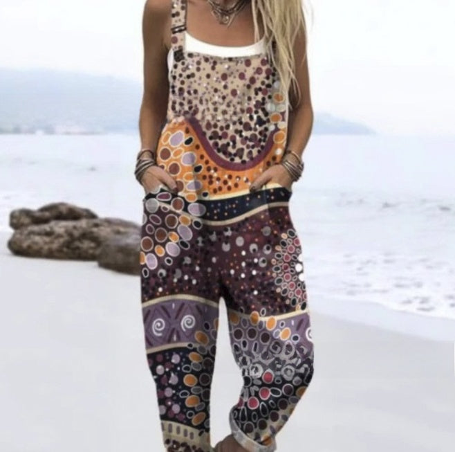 Layrix Relaxed Boho Wide Leg Overalls