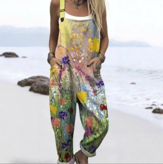 Layrix Relaxed Boho Wide Leg Overalls