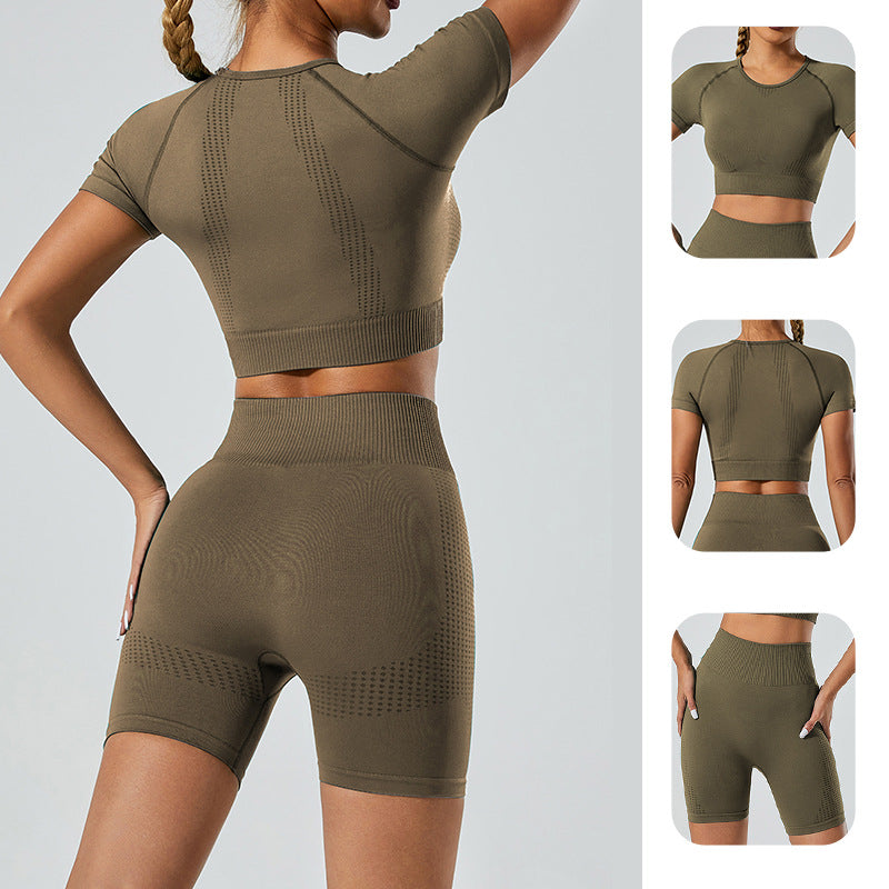 Seamless 5-Piece Sculpting Yoga Set for Women. High Waist Workout Outfit