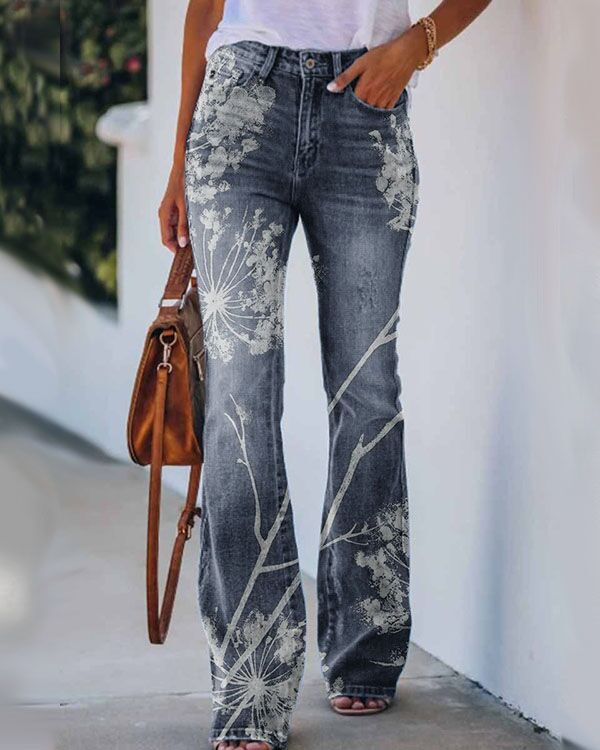 Layrix Bloom Art Flare Jeans