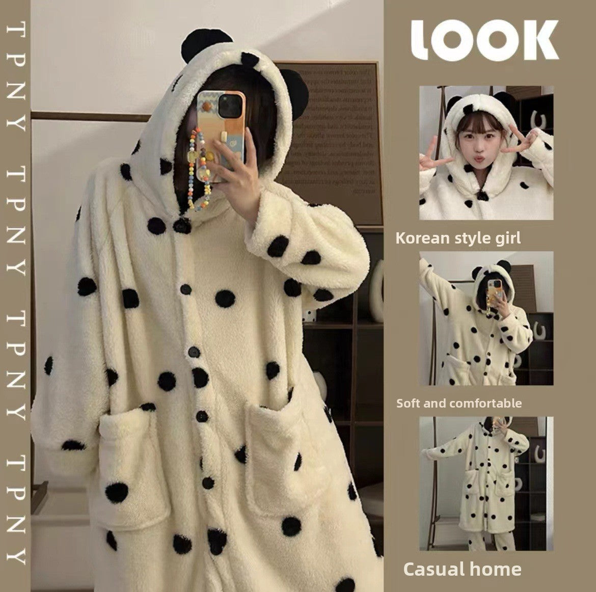 Layrix Cozy Luxe Plush Hooded Night Robe