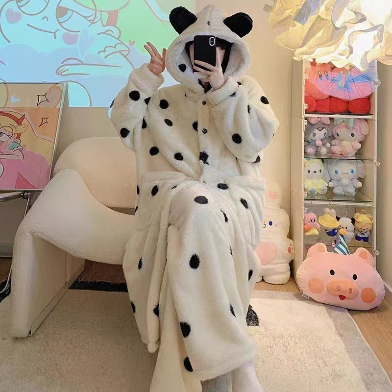 Layrix Cozy Luxe Plush Hooded Night Robe