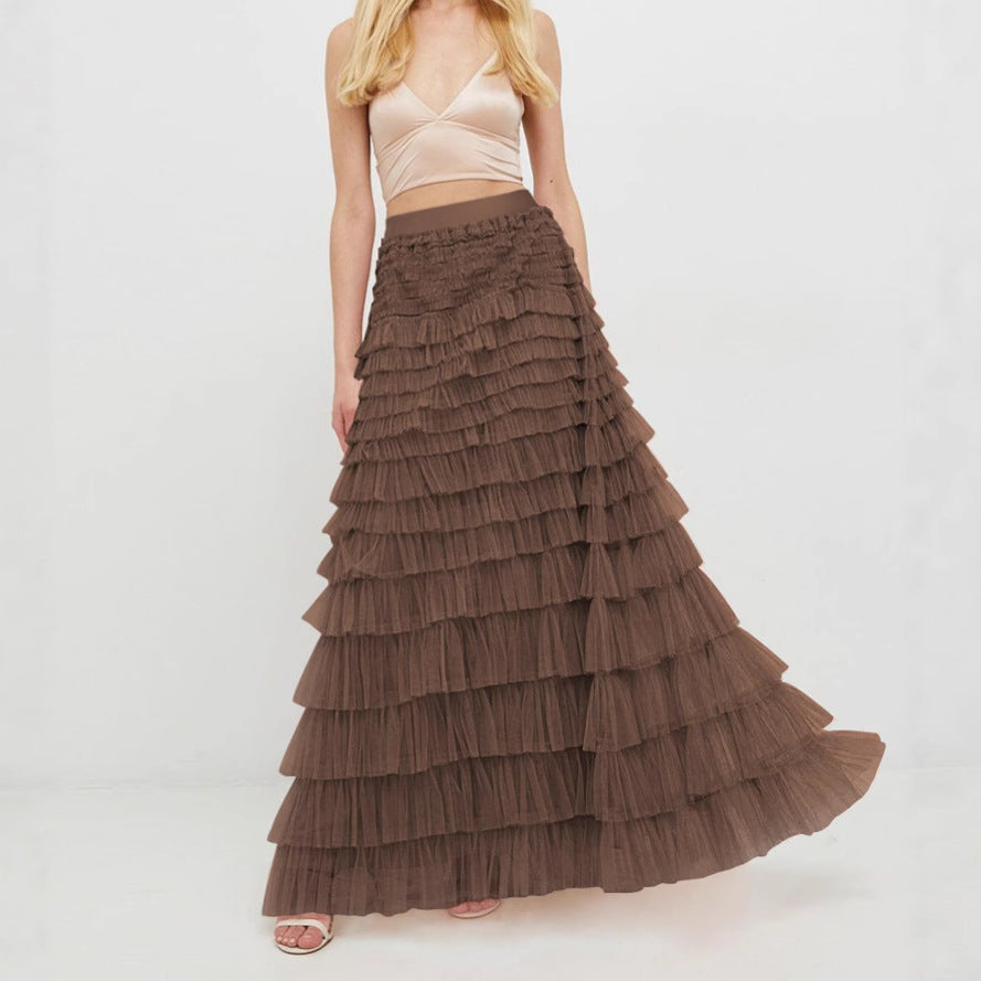 Layrix Grace Tiered Ruffle Maxi Skirt