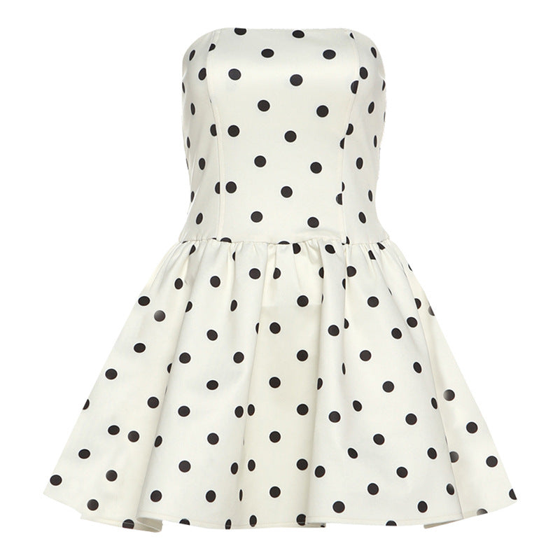 Layrix Vintage Polka Dot Flare Mini Dress