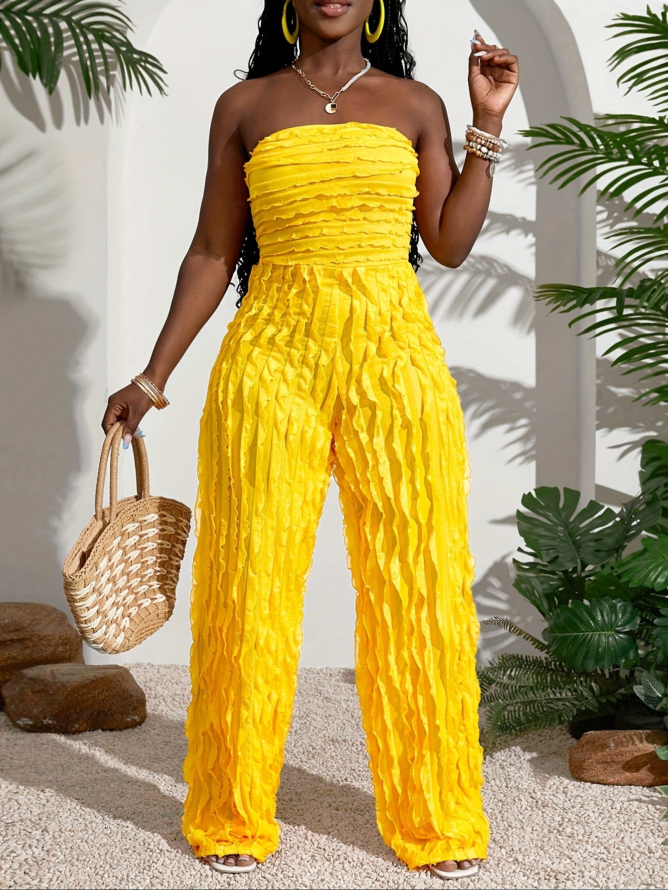 Layrix Textured Summer Wide-Leg Pants
