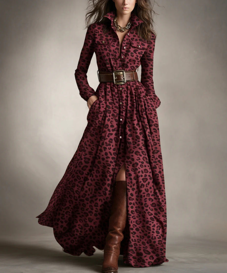 Layrix Heritage Plaid Belted Maxi Dress