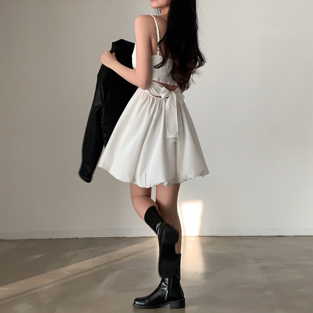 Layrix Soft Muse Back Tie Mini Dress