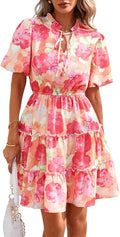 Layrix Bloom V Neck Tiered Midi Dress