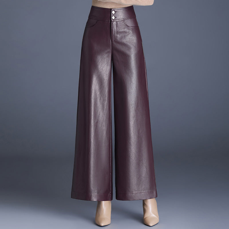 Layrix Luxe Leather Wide-Leg Trousers