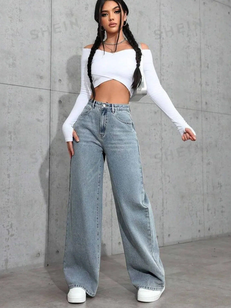 Layrix High Rise Wide Leg Denim Jeans